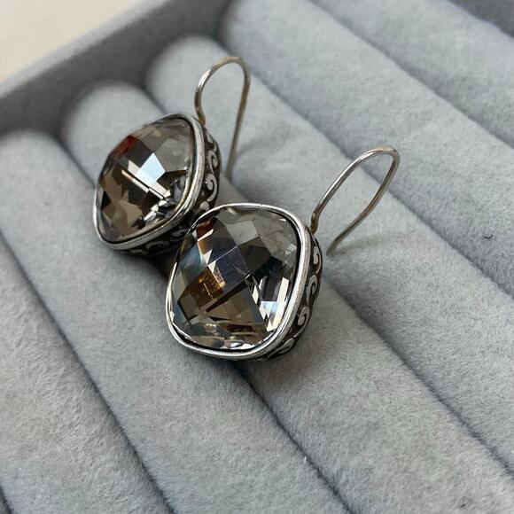 Brighton Champagne Taupe Silver Plated Venus Rising Swarovski Crystal Earrings - Picture 8 of 8